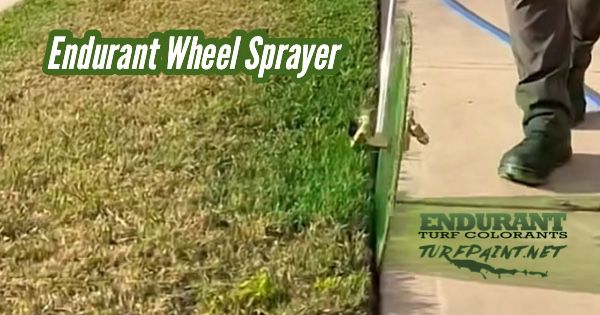 Endurant Wheel Sprayer cuts in edges to get grass paint on grass not on concrete sidewalks and driveways.